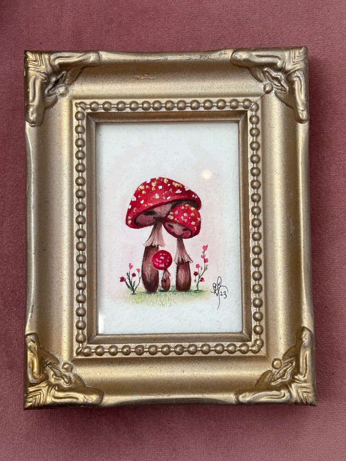 Fungi Family mini gouache painting