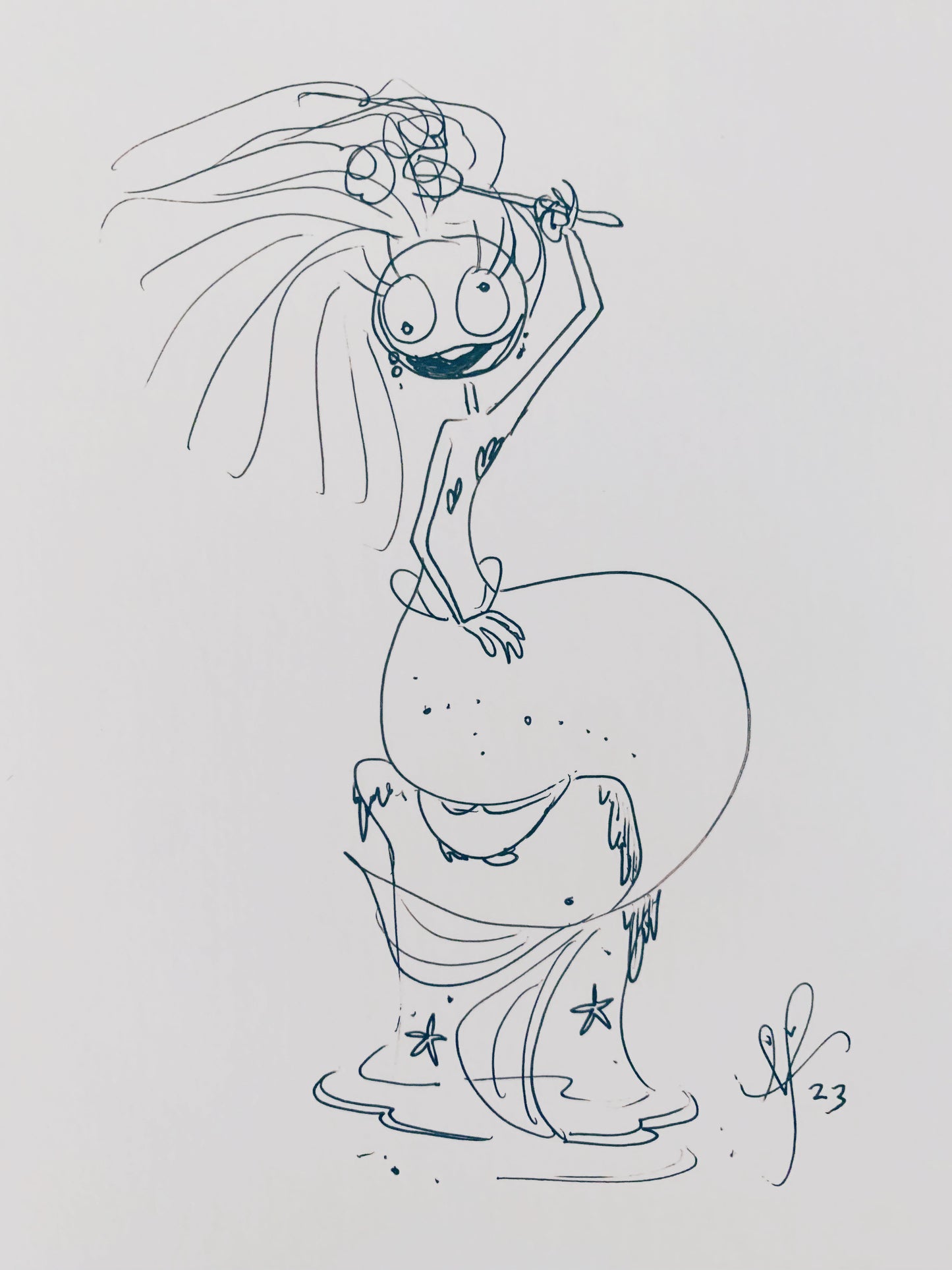 Mermie pen sketch #21