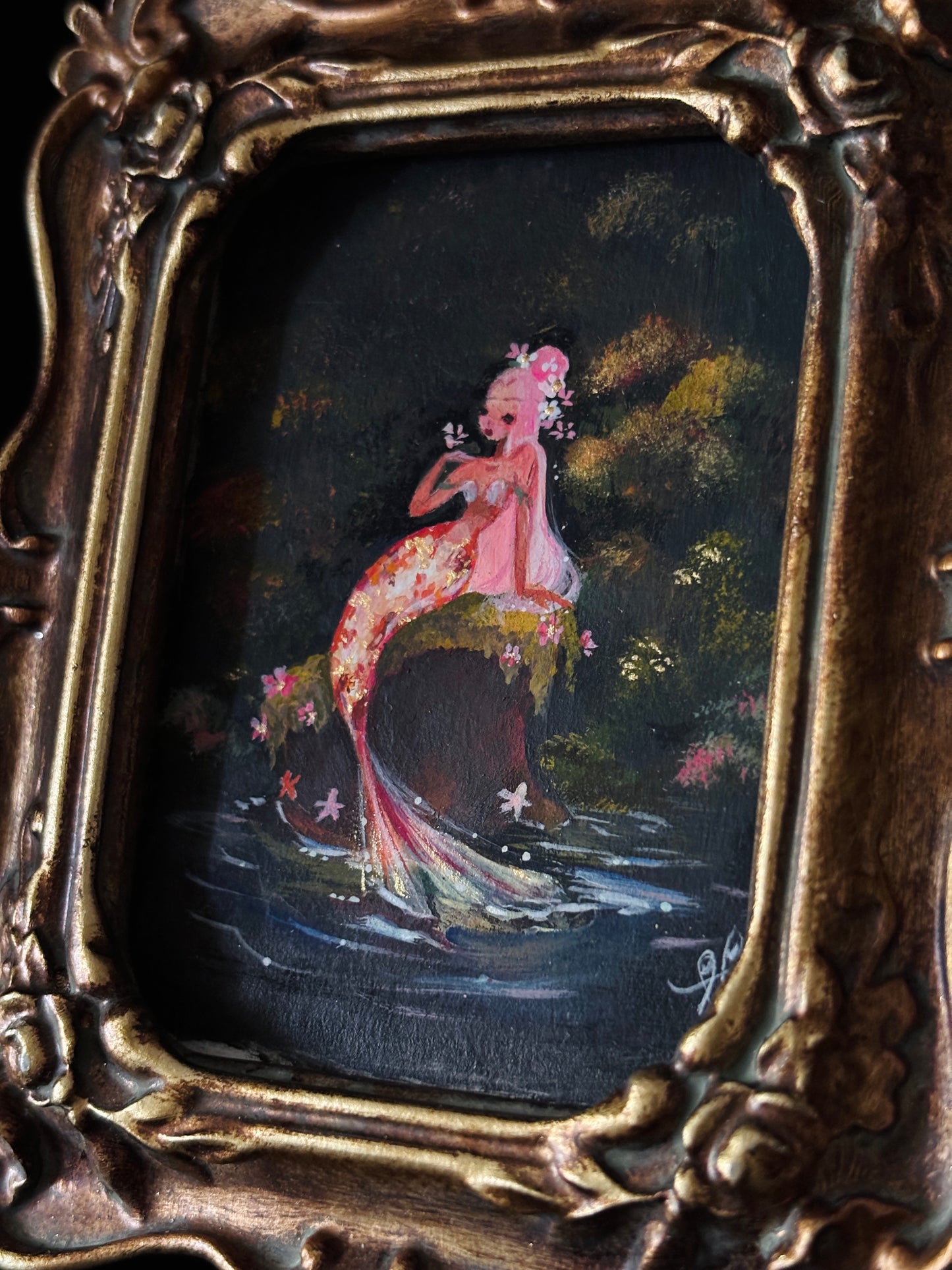 MerMay 2026 "Pink Koi" Mini original gouache painting