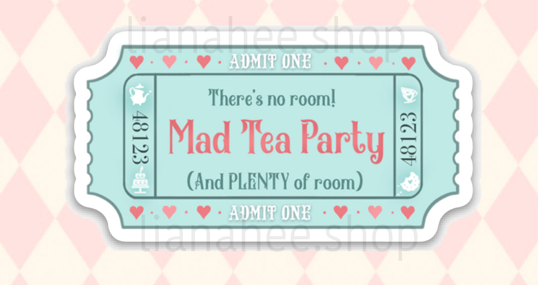 Mad Tea Party vinyl sticker