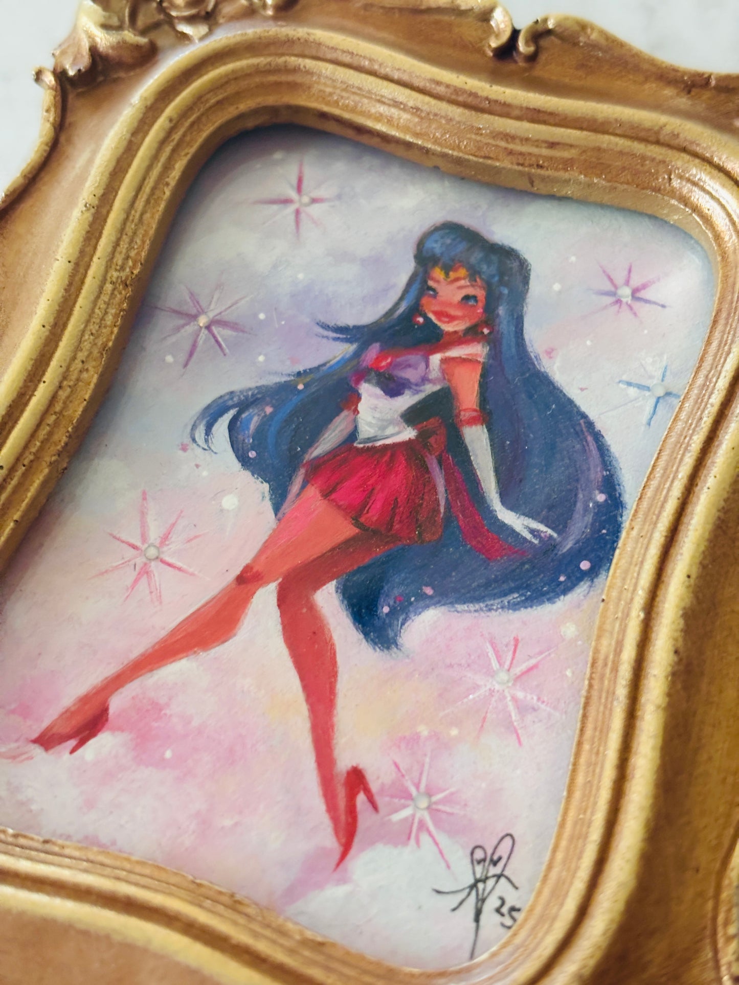 Sailor Mars gouache painting