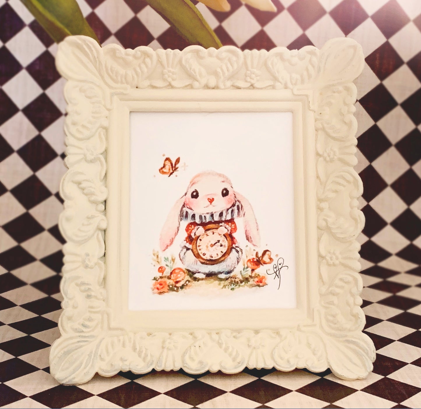 Mini Framed Wonderland Bunny fine art print
