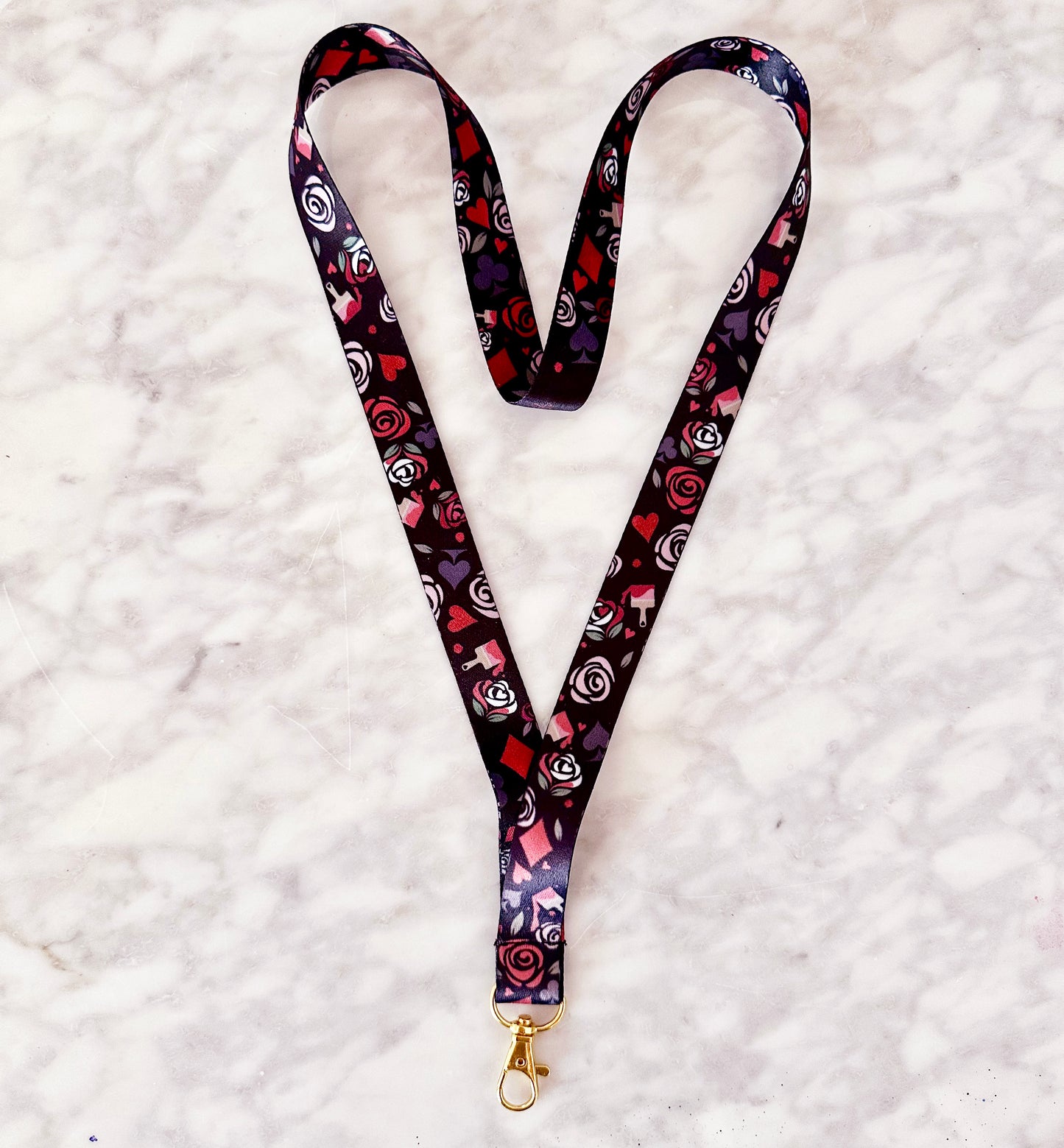 Wonderland Lanyard Painting the Roses (black)