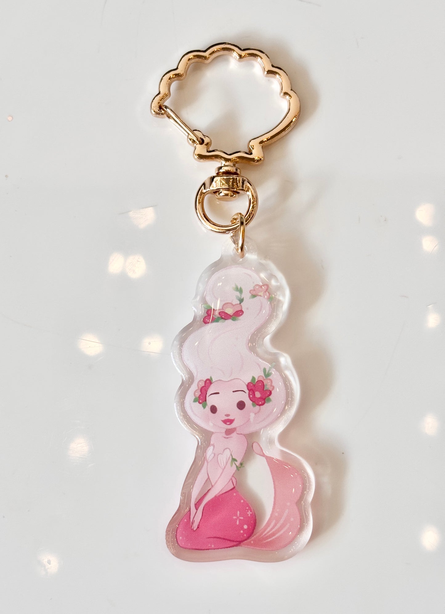 Pink mermaid keychain