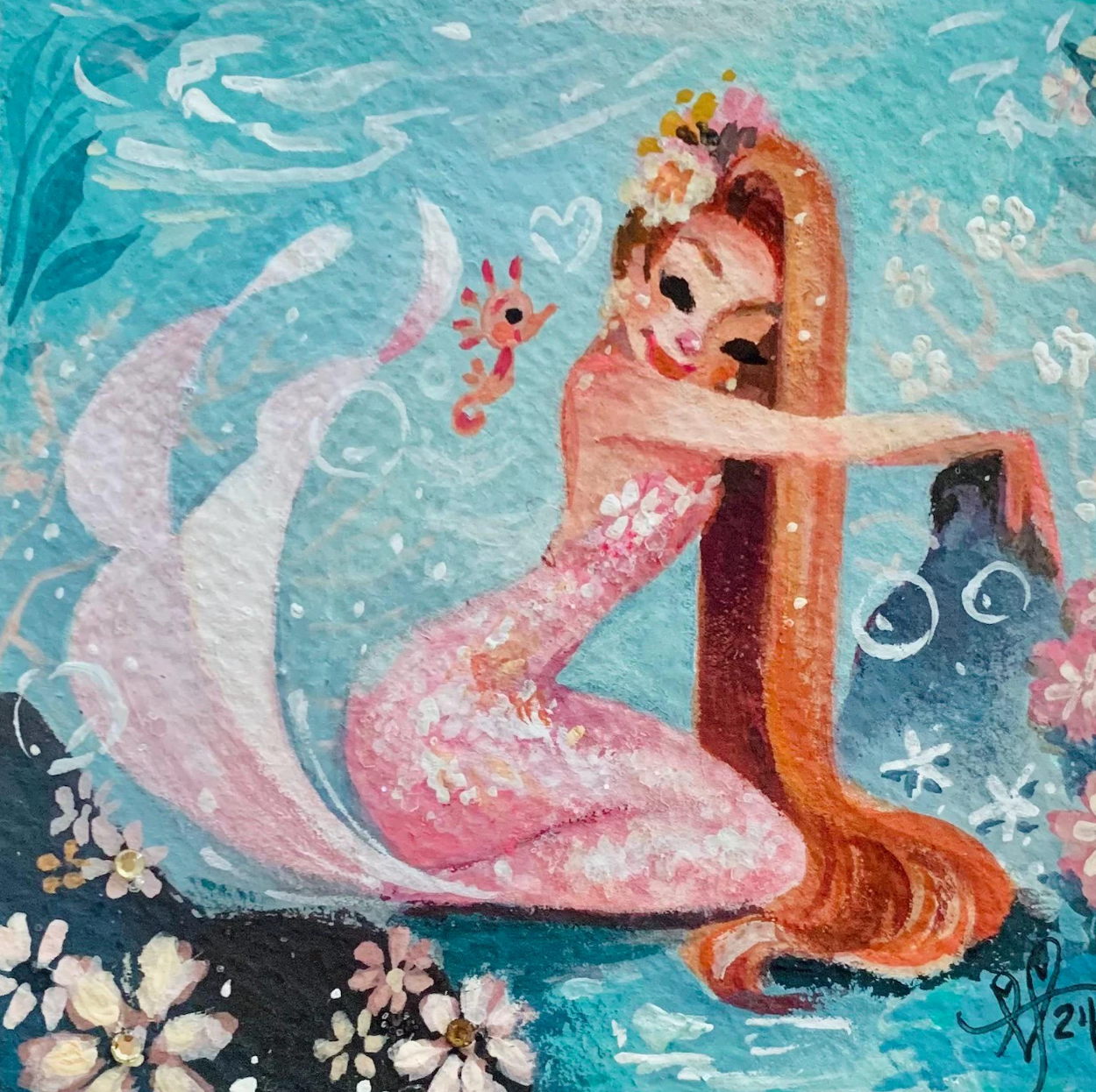 Aqua Saffron fine art print