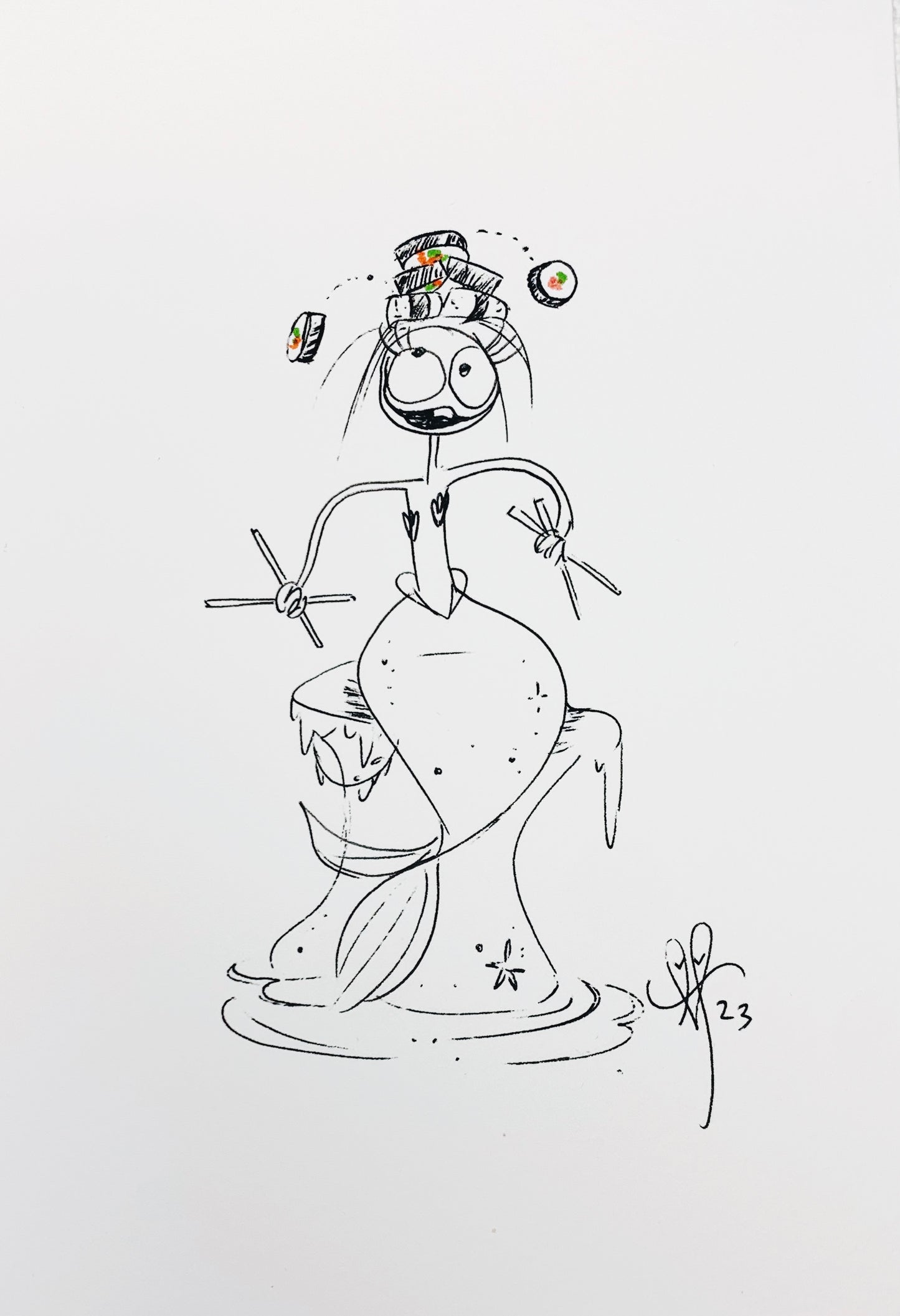 Mermie pen sketch Sushi #75