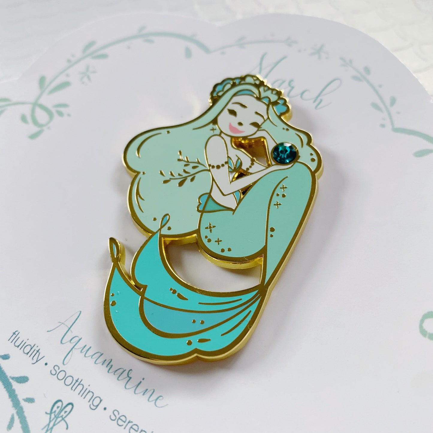 Limited Edition Aquamarine Enamel Pin