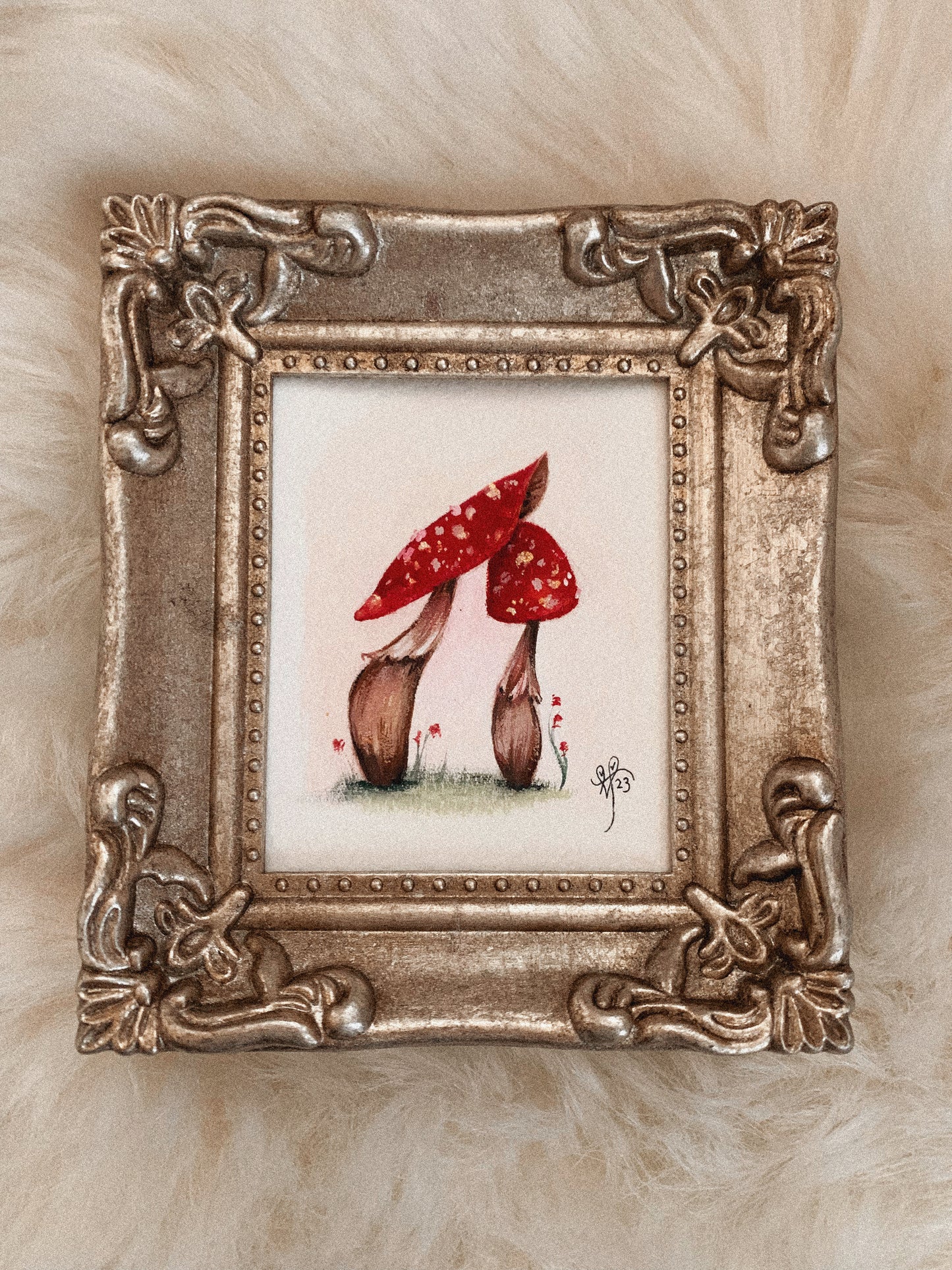 Fungi Family 3 gouache mini painting