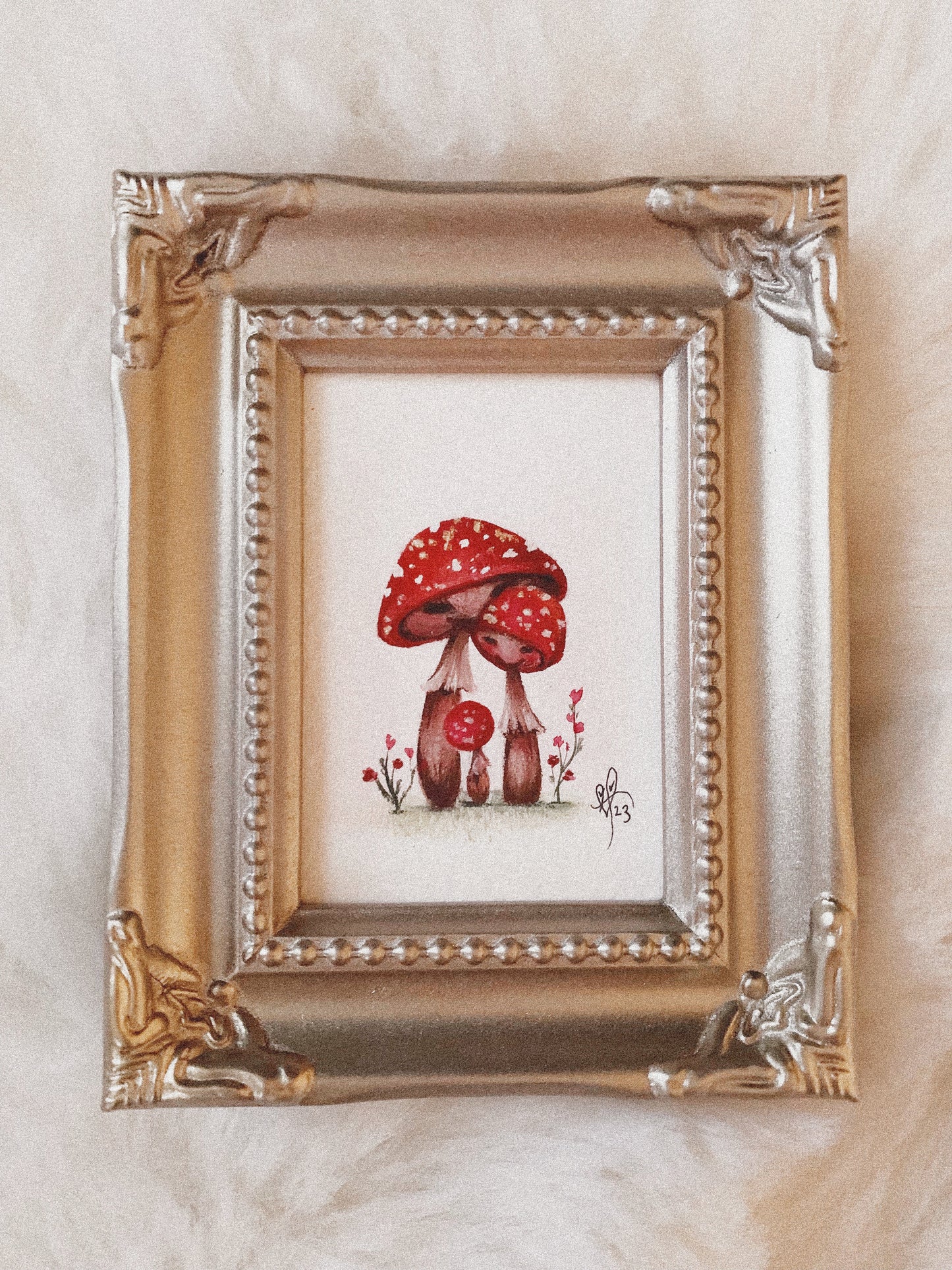 Fungi Family 5 gouache mini painting