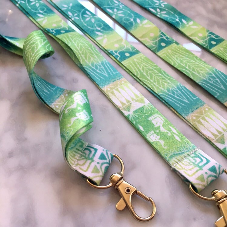 Blue Sea green Lanyard