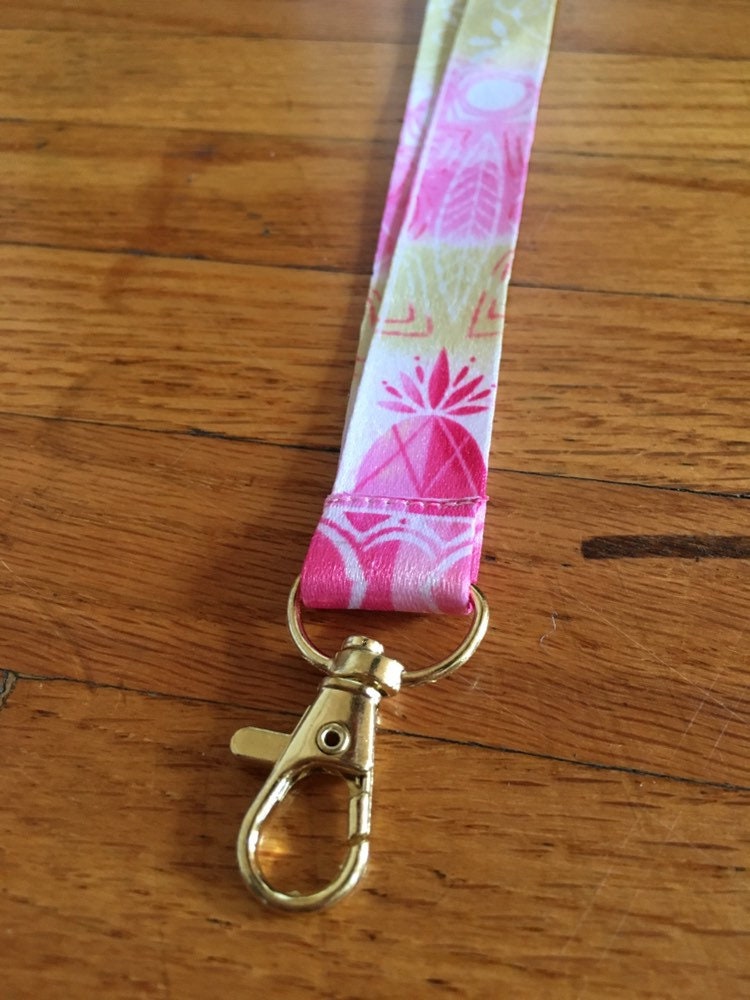 Pink and Yellow Lanyard