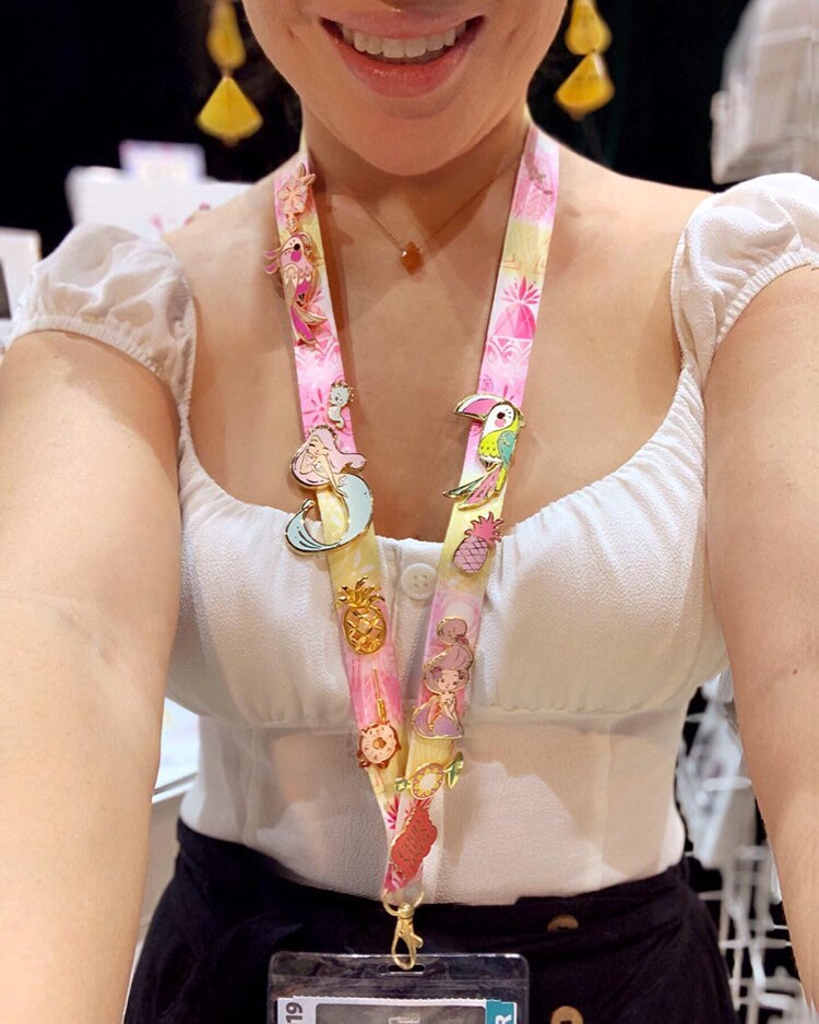 Pink and Yellow Lanyard