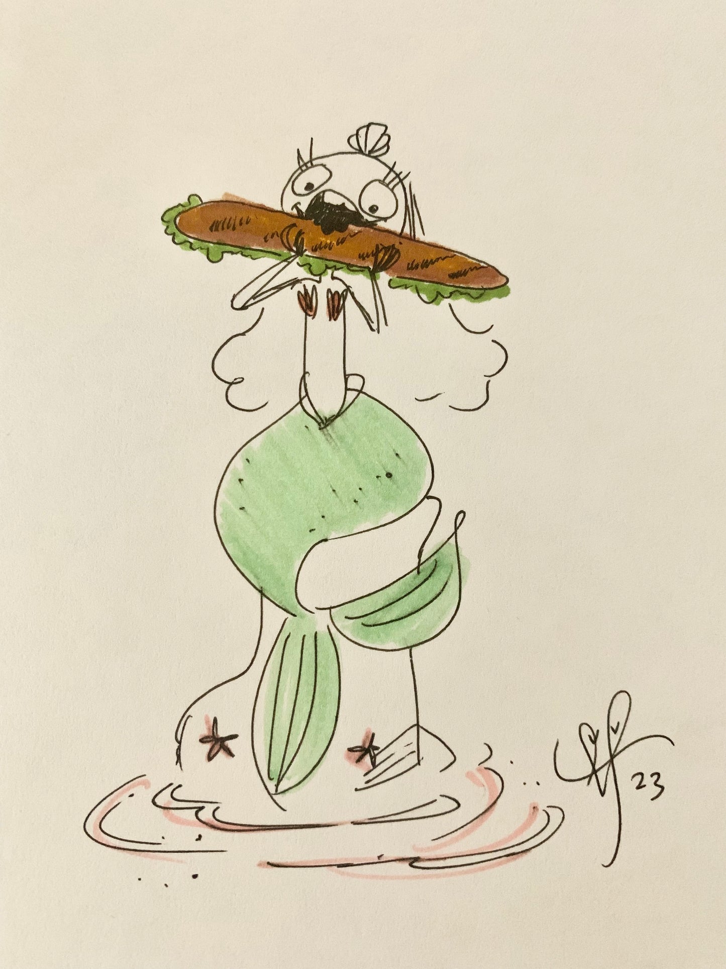 Mermie pen sketch Sandwich #56
