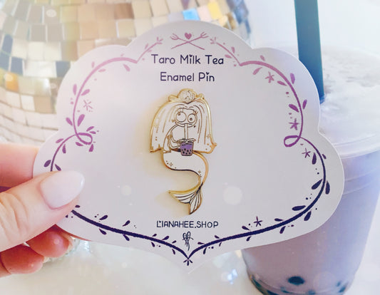 Limited Edition Taro Milk Tea Derpy Mermie Enamel Pin