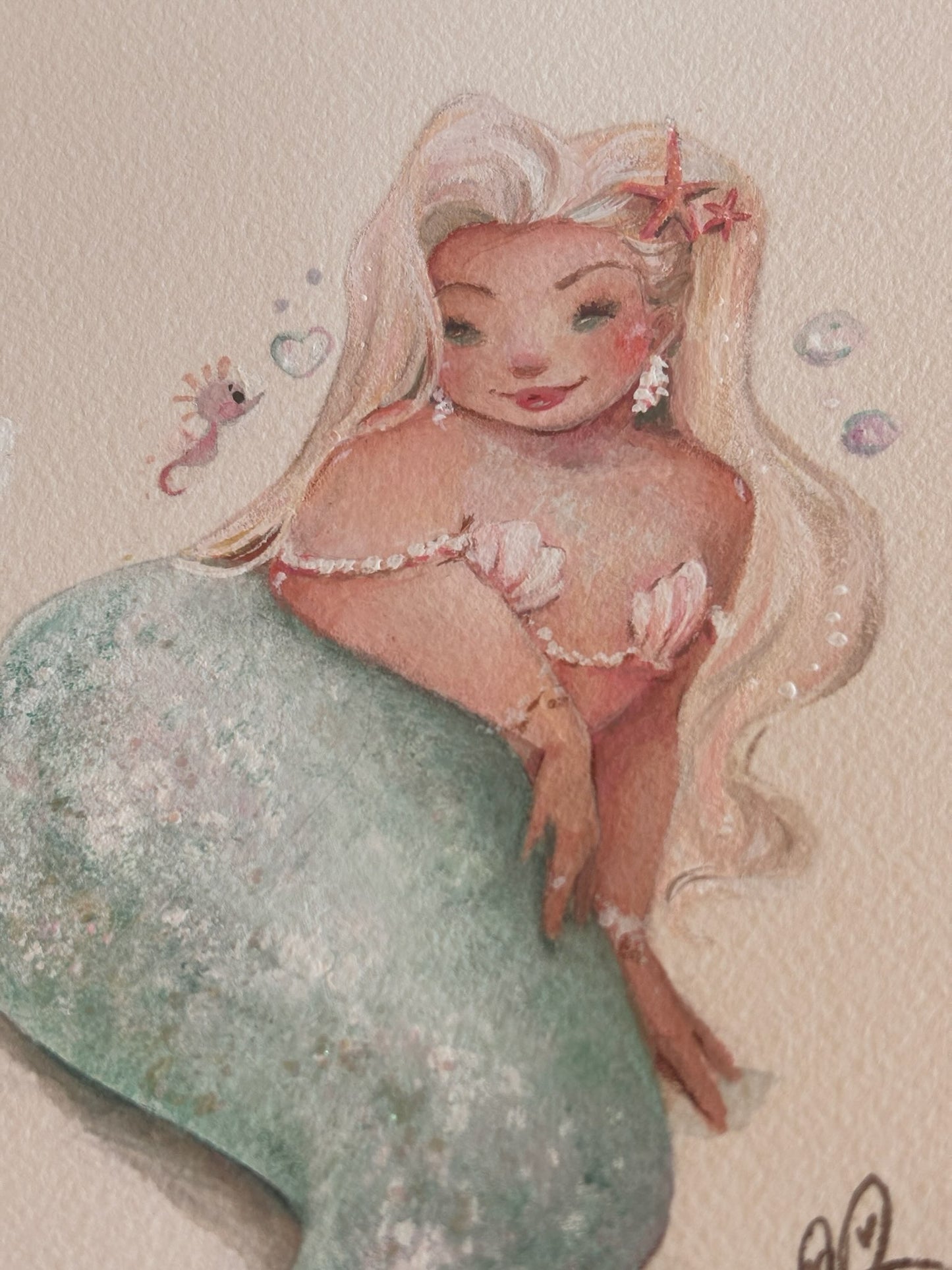 MerMay 2026 "Seafoam" original gouache painting