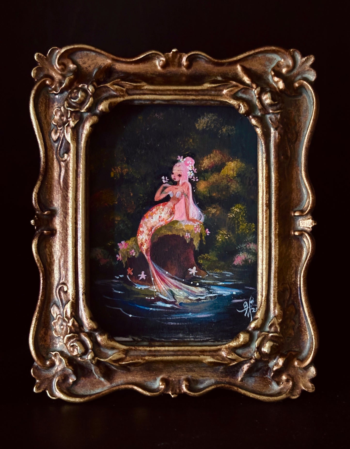 MerMay 2026 "Pink Koi" Mini original gouache painting