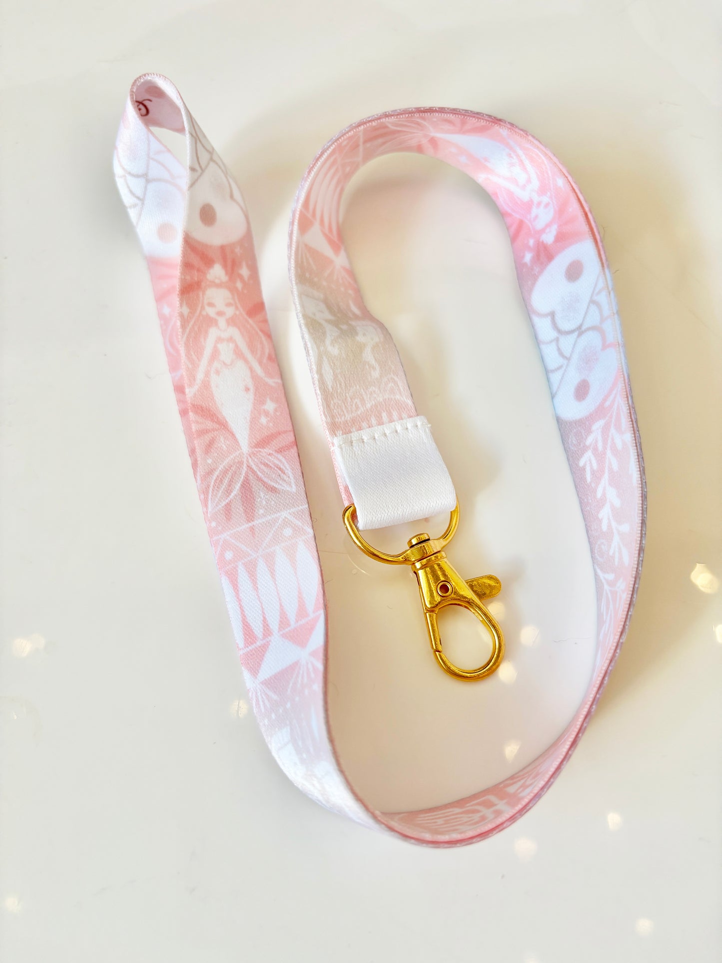 Blush mermaid lanyard