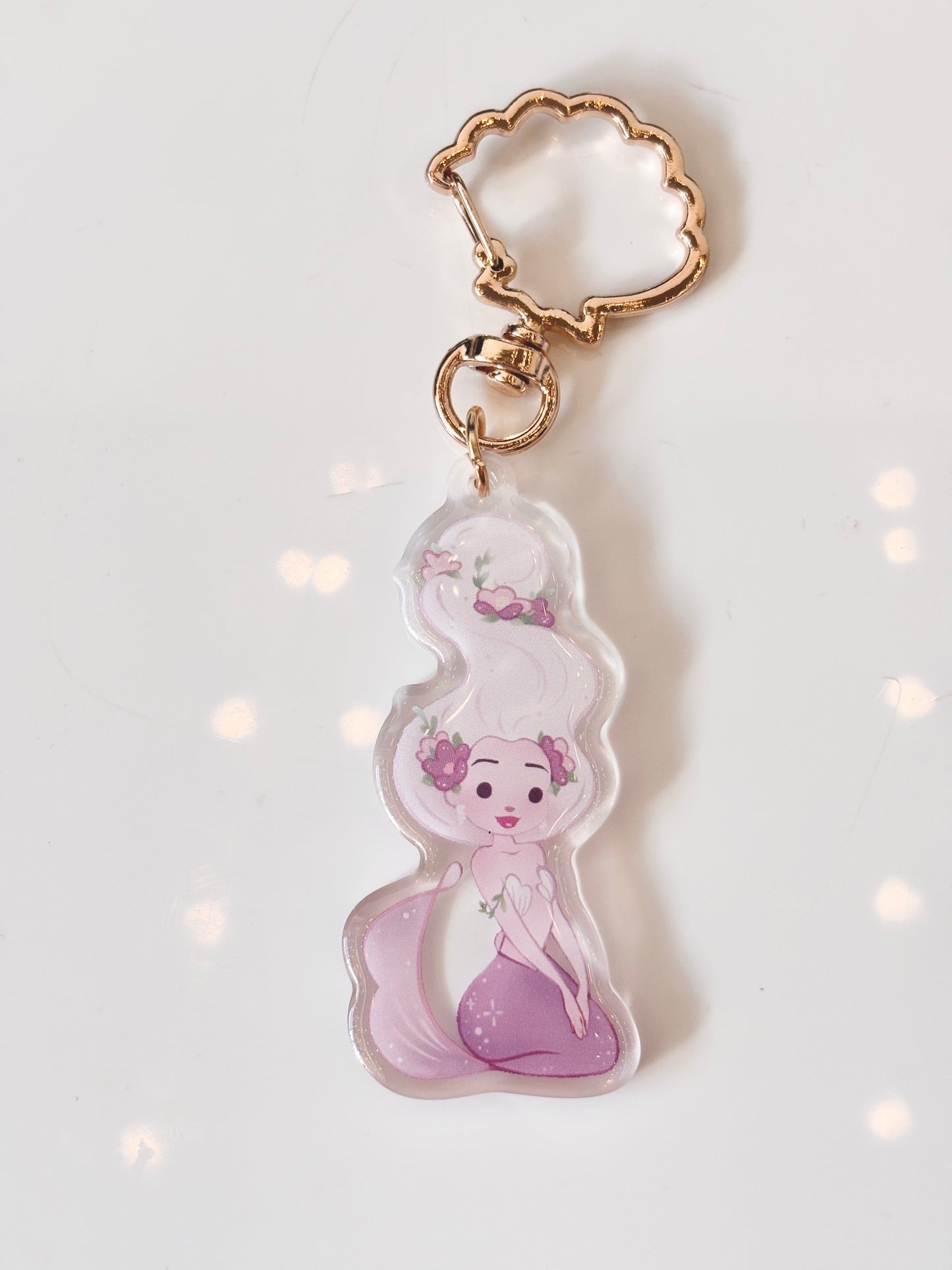 Lavendar mermaid keychain