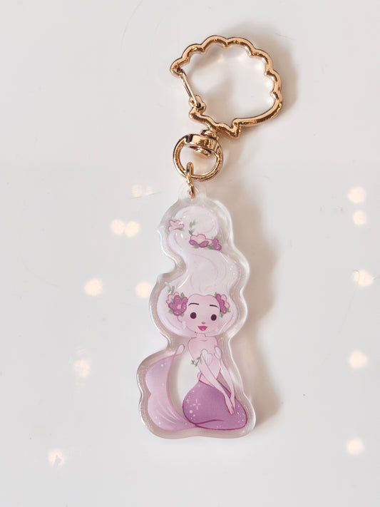Lavendar mermaid keychain