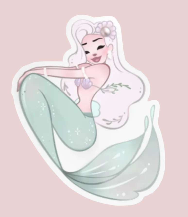 Pearl mermaid vinyl sticker