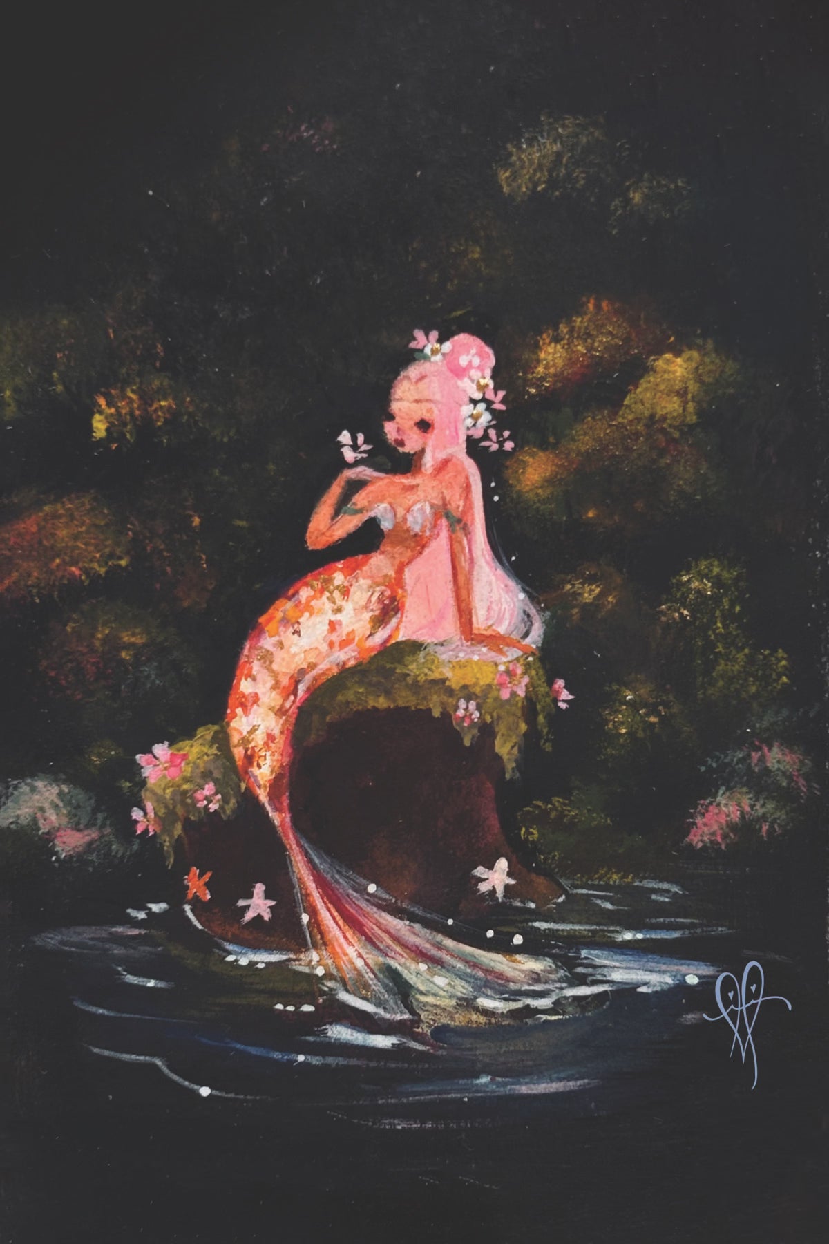 MerMay Pink Koi Mermaid fine art print