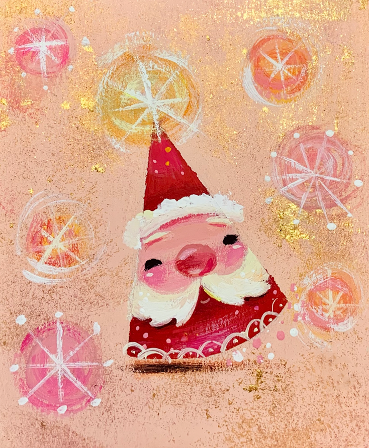 Limited Edition Santa Hat mini art print